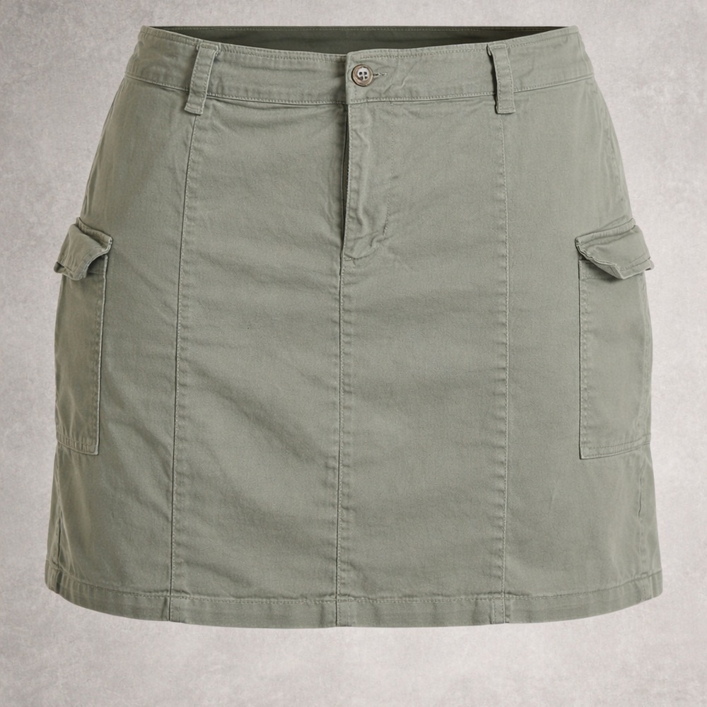 Torrid Stretch Cargo Mini Skirt | Khaki Sage Green | Size 20 (2X) Utility